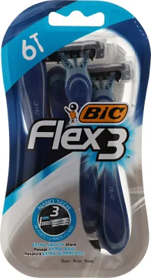 Одноразовые бритвы Bic 3 Hybrid Extra Life Flex 3 с тремя лезвиями, 6 шт