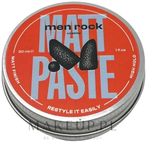 Паста для укладки волос Men Rock Matt Paste High Hold матовая, сильной фиксации, 30 мл