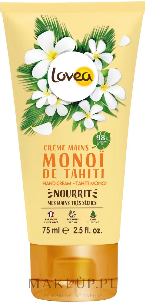Крем для рук Lovea Hand Cream Tahiti Monoi с маслом ши и кокосовым маслом, 75 мл