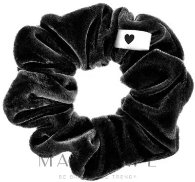 Резинка для волос Bellody Original Scrunchie велюровая, classic black, со спиральной резинкой внутри, 1 шт
