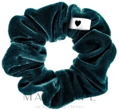 Резинка для волос Bellody Original Scrunchie велюровая, quetzal green, волнистая поверхность, 1 шт