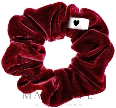 Резинка для волос Bellody Original Scrunchie велюровая, bordeaux red, бордово-красная, 1 шт