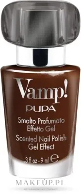 Лак для ногтей Pupa Vamp! Scented Nail Polish Gel Effect ароматизированный, с гелевым эффектом, 9 мл, оттенок 312 - Dark Chocolate