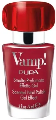 Лак для ногтей Pupa Vamp! Scented Nail Polish Gel Effect ароматизированный, с гелевым эффектом, 9 мл, оттенок 220 - Manifesto Red
