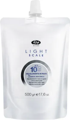 Осветляющая паста для волос Lisap Light Scale Up To 10 с древесным углём, до 10 тонов, 500 г