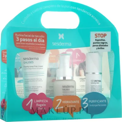Набор для кожи, склонной к акне, Sesderma Laboratories Salises Pack Antiacne: пенка, крем-гель и гель