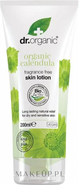 Dr Organic Fragrance Free Skin Lotion Organic Calendula — органический бальзам для тела с календулой, 200 мл