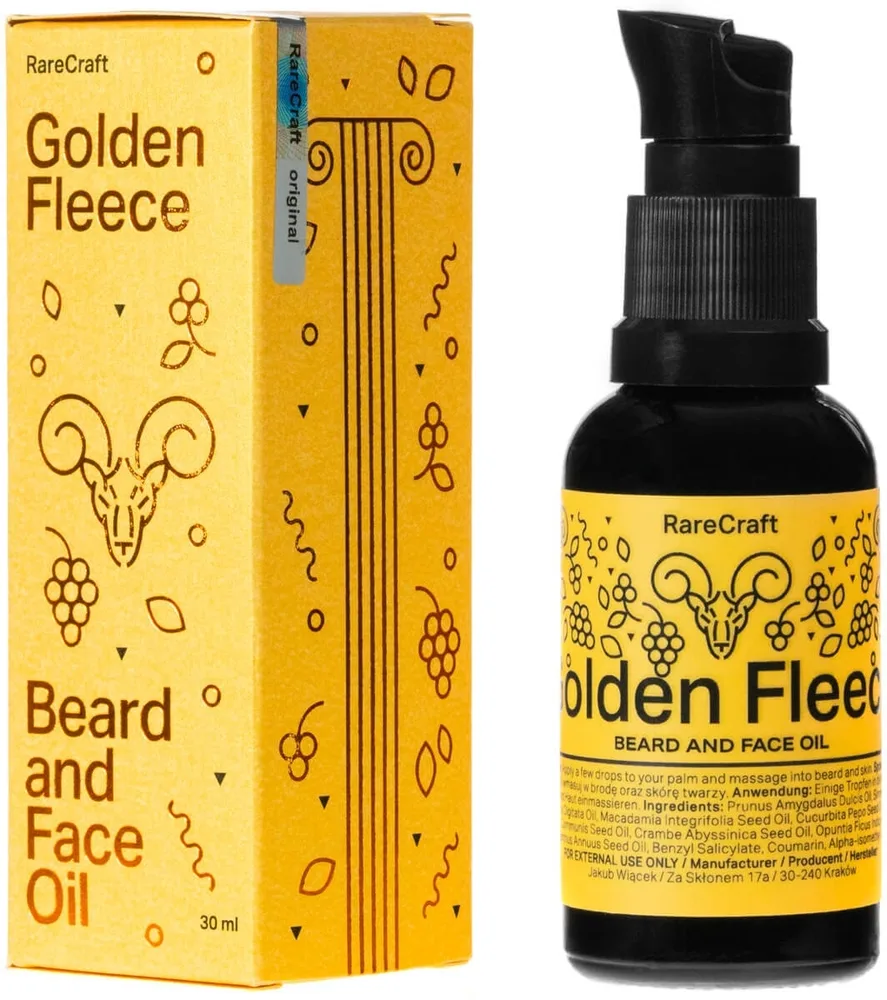 Масло для бороды RareCraft Beard Oil Golden Fleece «Золотое руно», с морскими и цитрусовыми нотами, 9 г / 10 мл / 30 мл / 100 мл
