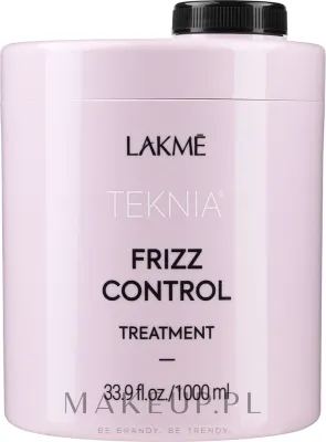 Маска для волос Lakmé Teknia Frizz Control дисциплинирующая, для пушащихся волос, гиалуроновая кислота, масло чиа, керамид 3, 1000 мл