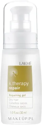 Гель для волос Lakme K.Therapy Repair Gel восстанавливающий, для сухих волос и повреждённых кончиков, 30 мл