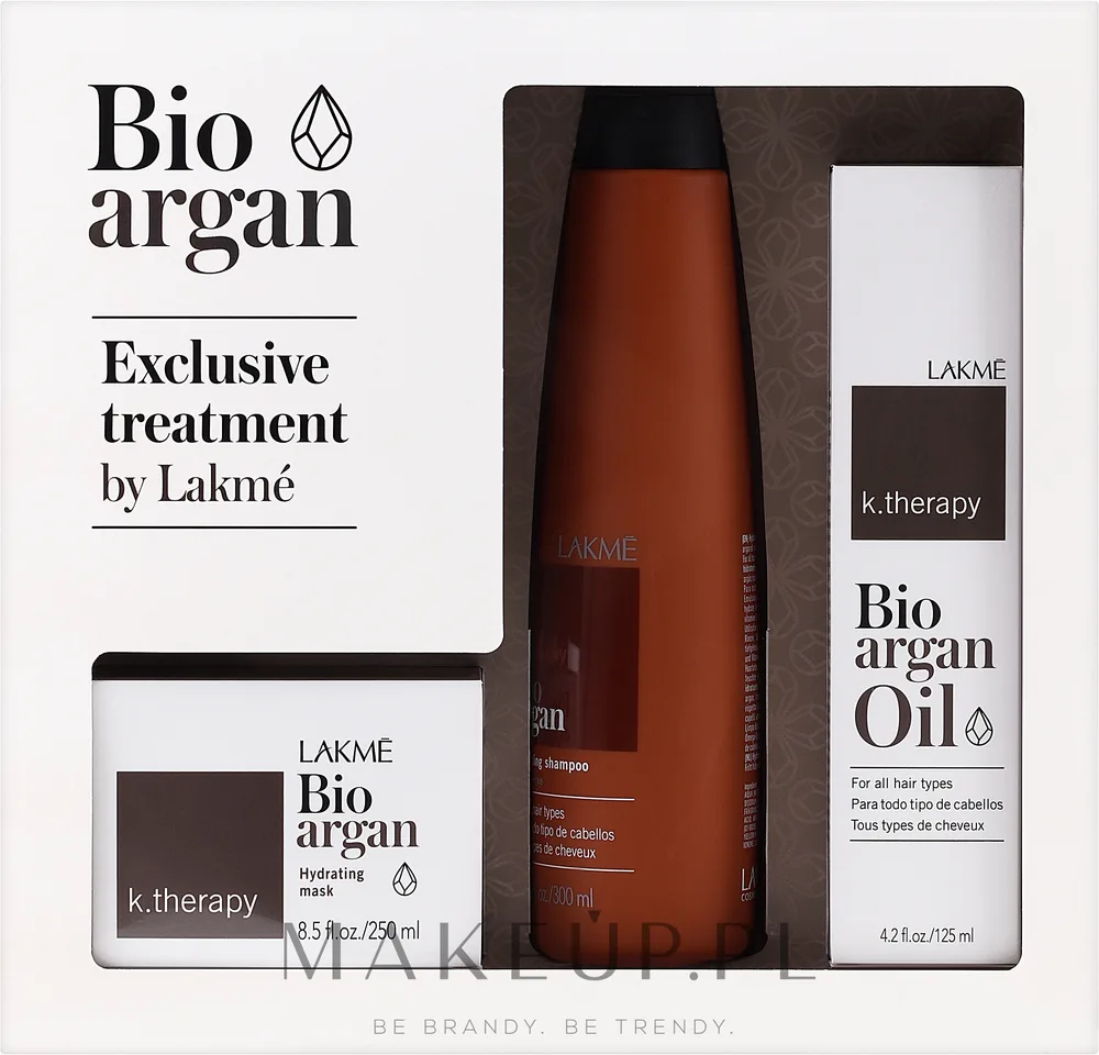Набор для волос Lakme K.Therapy Bio Argan шампунь маска и аргановое масло 300+250+125 мл