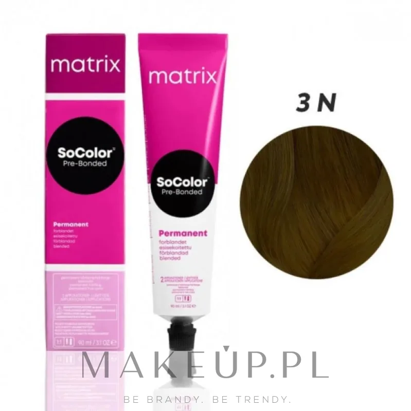Краска для волос Matrix SoColor Pre-Bonded с защитным концентратом, 90 мл, оттенок 3N