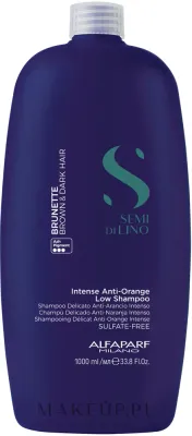 Шампунь AlfaParf Semi Di Lino Brunette Intense Anti-Orange Low для тёмных волос, 1000 мл