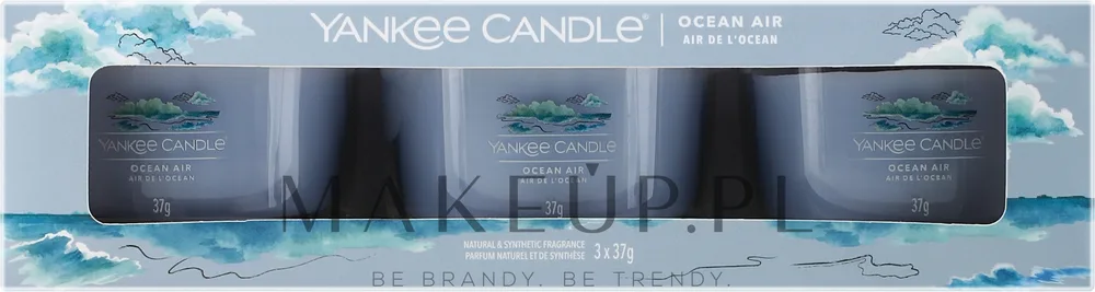 Yankee Candle Ocean Air набор ароматических свечей 3 x 37 г, свечи в стекле с морским ароматом