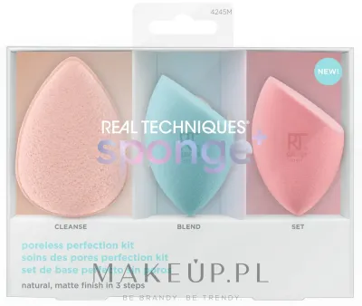 Набор спонжей Real Techniques Sponge, для очищения кожи, нанесения тона и пудры, 3 шт