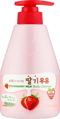 Клубничный гель для душа Welcos Strawberry Milk Cleansing Body Gel, 560 г