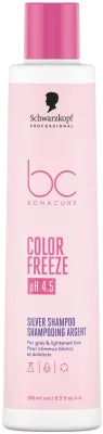 Шампунь для седых и осветлённых волос Schwarzkopf Professional Bonacure Color Freeze Silver Shampoo pH 4.5, 250 мл