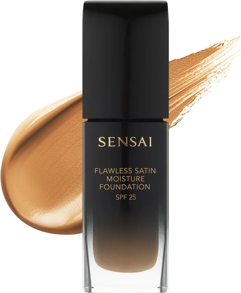 Увлажняющий тональный флюид Sensai Flawless Satin Moisture Foundation сатиновый SPF 25, 30 мл, оттенок FS204 - Honey Beige