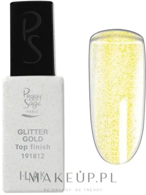 Топ для ногтей Peggy Sage Top Finish Glitter Gold I-Lak с блёстками, эффект снежного шара, 11 мл