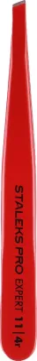 Пинцет для бровей Staleks Pro Expert 11 Type 4 Red Te-11/4 скошенный, остроконечный, 1 шт