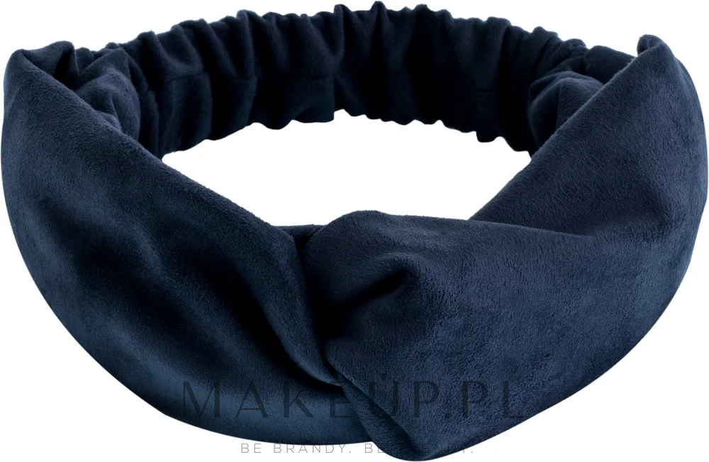 Повязка для волос MAKEUP Hair Accessories Suede Twist из искусственной замши, тёмно-синяя, с узлом, 26 x 8 см, 1 шт