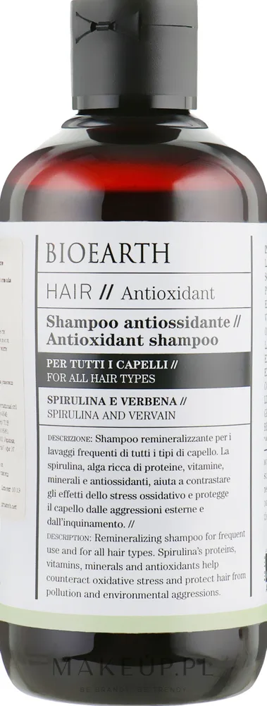 Шампунь Bioearth Hair Antioxidant Shampoo органический с водорослями и центеллой для всех типов волос, 250 мл