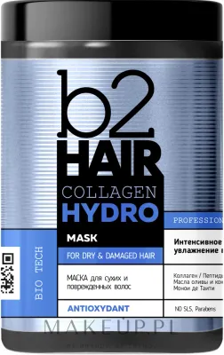Маска для волос B2Hair Collagen Hydro коллагеновая, для сухих и повреждённых волос, коллаген, масла кокоса и оливы, 1000 мл