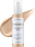 Тональная основа Enough 3in1 Collagen Whitening Moisture Foundation 3 в 1 с коллагеном SPF 15, 100 мл, оттенок 21 — фото 1