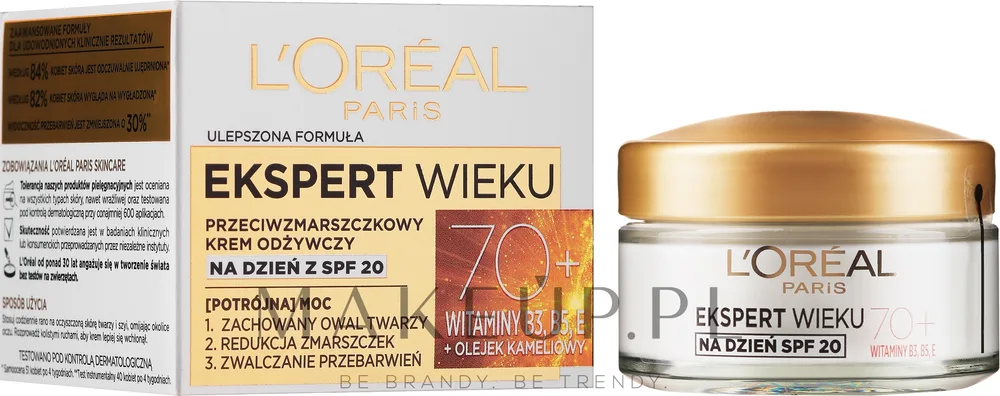 L’Oreal Paris Age Expert крем для лица дневной питательный 70+ SPF 20 50 мл, антивозрастной уход с ниацинамидом и маслом камелии