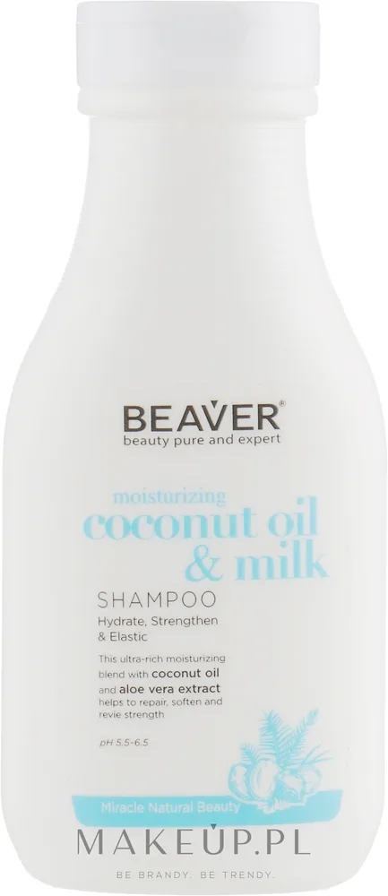 Шампунь Beaver Professional Moisturizing Coconut Oil & Milk разглаживающий для сухих и непослушных волос, 350/730 мл
