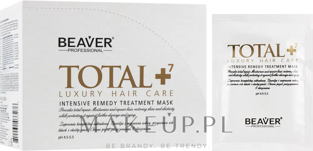 Маска для волос Beaver Professional Total7 восстанавливающая, для проблемных волос, протеины пшеницы, глицерин, 30 мл