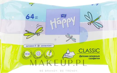 Влажные салфетки для младенцев Bella Baby Happy Classic с витамином E и аллантоином, 4 уп. по 64 шт