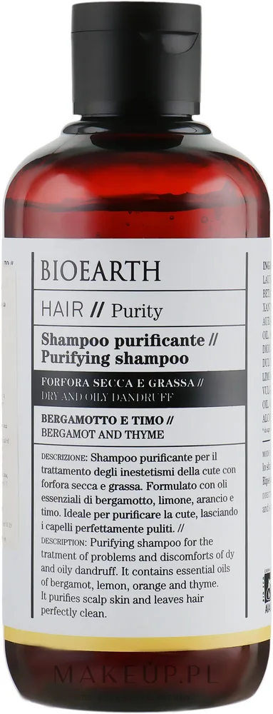Шампунь Bioearth Hair Clarifying против перхоти с бергамотом, лимоном и апельсином, 250 мл
