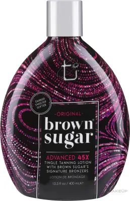Лосьон для загара в солярии Brown Sugar Advanced 45X Tingle разогревающий с комплексом бронзеров, 400 мл/ Браун Шуга