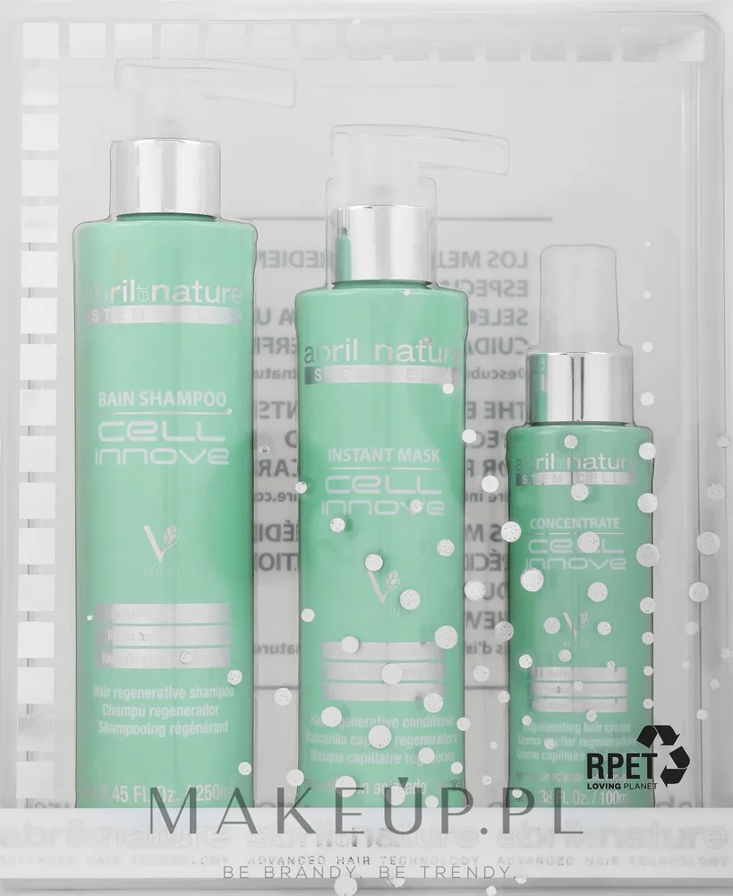 Набор для волос Abril et Nature Cell Innove шампунь маска и сыворотка со стволовыми клетками яблока 250+200+100 мл