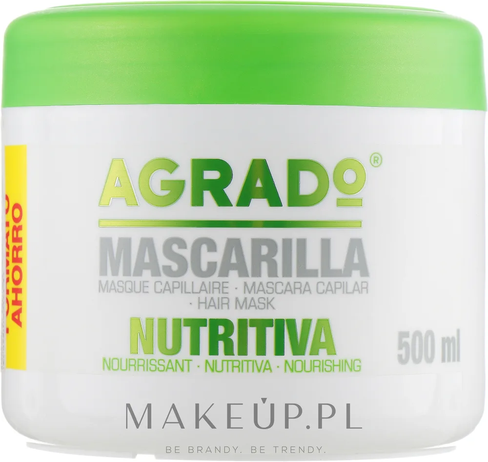 Маска для волос Agrado Hair Care питательная, для повреждённых волос, кератин, протеины пшеницы, 500 мл