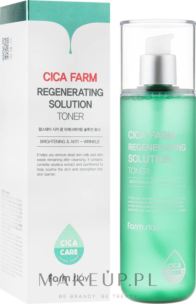 FarmStay Cica Farm Regenerating Solution Toner тоник для лица с центеллой азиатской 200 мл, успокаивающий тоник с пантенолом