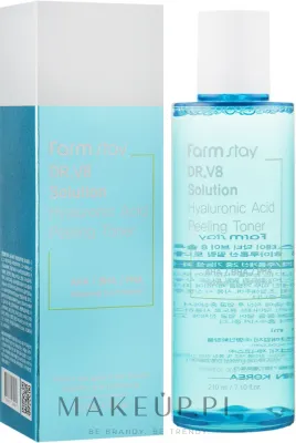 Тоник-пилинг FarmStay Dr.V8 Solution Hyaluronic Acid Peeling Toner с комплексом кислот, 210 мл
