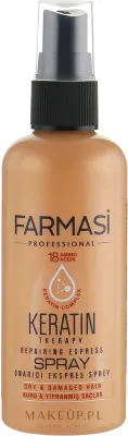 Восстанавливающий экспресс-спрей Farmasi Keratin Therapy с протеинами злаков, 115 мл