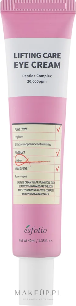 Крем для кожи вокруг глаз Esfolio Lifting Care Eye Cream лифтинг, с пептидным комплексом и ниацинамидом, 40 мл