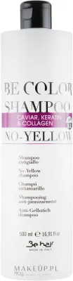 Шампунь против желтизны Be Hair Be Color Shampoo No-Yellow с коллагеном, икрой и кератином, 500 мл