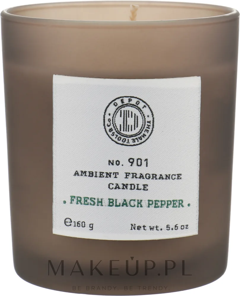 Depot 901 Fresh Black Pepper / Ароматическая свеча в стекле, чёрный перец и древесные ноты, 160 г