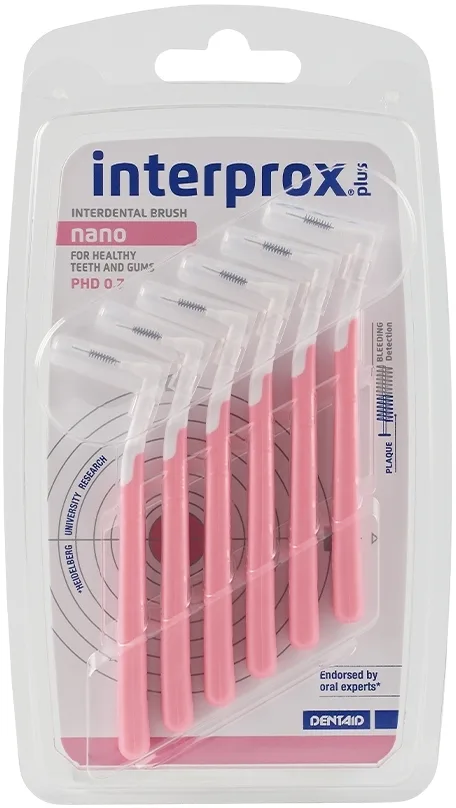 Межзубная щётка Dentaid Interprox Nano с мягкой щетиной, 0,6 мм, 6 шт