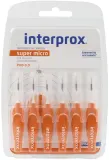 Межзубные щётки Dentaid Interprox 4 г Super Micro с защитными колпачками, 0,9 мм, 6 шт — фото 1
