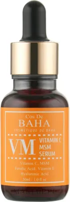Сыворотка для лица Cos De BAHA Vitamin C MSM с витамином C феруловой кислотой и витамином E 30 мл