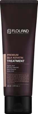 Восстанавливающий кондиционер с кератином для повреждённых волос Floland Premium Silk Keratin Treatment, 120 мл