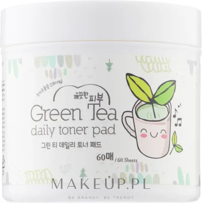 Пропитанные диски для лица Esfolio Green Tea Daily Toner Pad, с зелёным чаем, с пинцетом, 60 шт