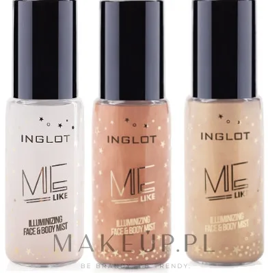 Спрей для фиксации макияжа Inglot Me Like Illuminixing Face Body Mist с эффектом сияния, для лица и тела, 50 мл, оттенок 302