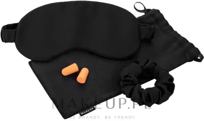 Набор для сна MAKEUP Relax Time в подарочной коробке: маска для глаз, беруши и резинка для волос, чёрный, 1 шт