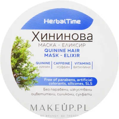 Маска для волос Herbal Time хининовая укрепляющая, для ослабленных волос, хинин, кофеин, биотин, крапива, 200 мл